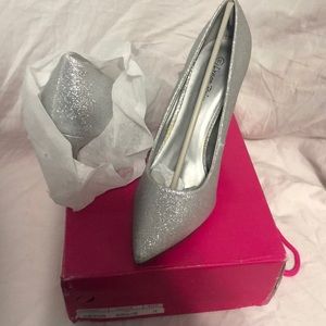 Silver Glitter Heels